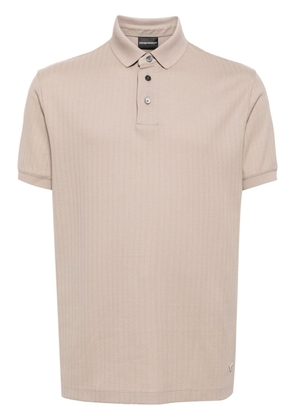 Emporio Armani short-sleeve cotton polo shirt - Neutrals