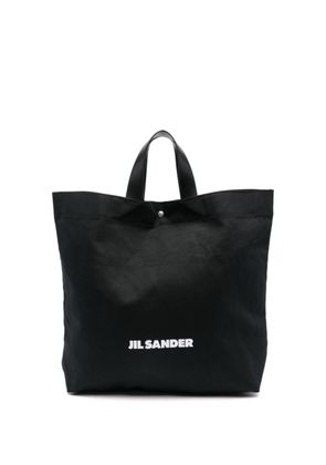 Jil Sander logo-print canvas tote bag - Black