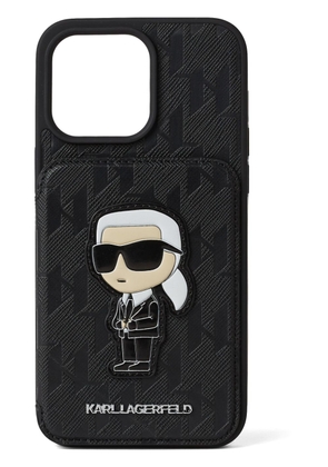 Karl Lagerfeld iPhone 15 Pro Max monogram case - Black