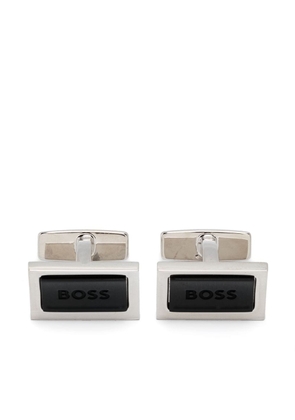 BOSS engraved-logo cufflinks - Silver