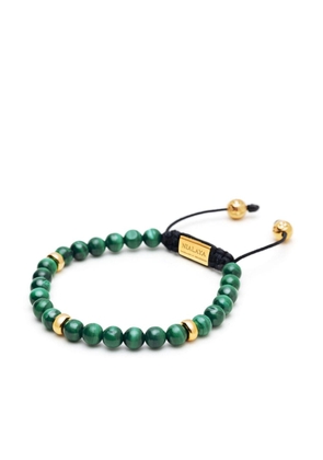 Nialaya Jewelry gold plated malachite beaded bracelet - Green