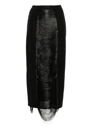 Alexander McQueen fringe-detail panelledskirt - Black
