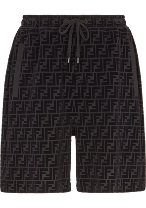 FENDI flocked drawstring shorts - Black