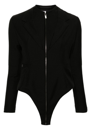Noir Kei Ninomiya pintuck-detailing tailored bodysuit - Black