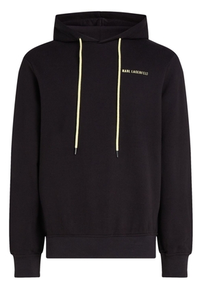 Karl Lagerfeld logo-print organic cotton hoodie - Black