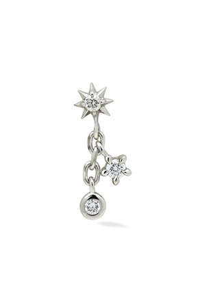 Lark & Berry 14kt white gold Shimmering Star Chain diamond stud earring - Silver