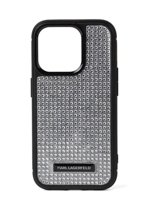 Karl Lagerfeld iPhone 15 Pro rhinestone case - Silver