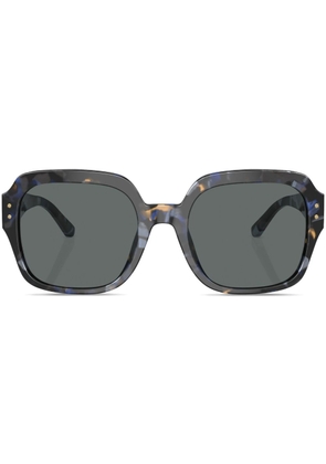 Tory Burch marble-pattern overize-frame sunglasses - Blue