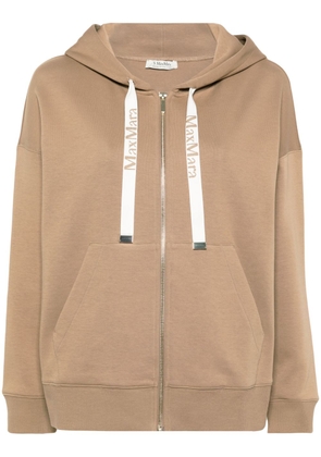 'S Max Mara jersey zip-up hoodie - Brown