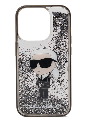 Karl Lagerfeld KARL iPhone 15 Pro glitter case - Neutrals
