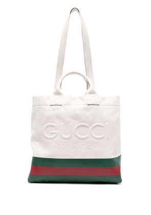 Gucci logo-embossed canvas tote bag - Neutrals