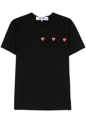 Comme Des Garçons Play triple hearts-print T-shirt - Black