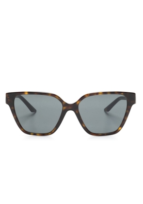 Versace Eyewear Greca strass butterfly-frame sunglasses - Brown