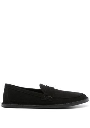 The Row almond suede loafers - Black