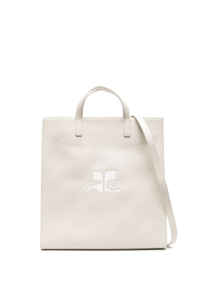 Courrèges Heritage leather tote bag - Neutrals