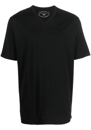 Fedeli V-neck cotton T-Shirt - Black