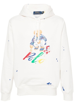 Polo Ralph Lauren Polo Bear paint-splatter hoodie - Neutrals