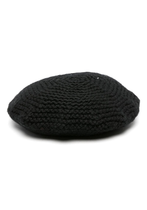Maison Margiela chunky-knit beret hat - Black