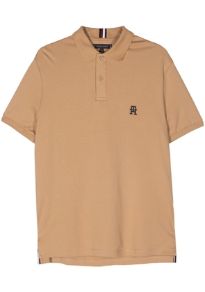 Tommy Hilfiger logo-embroidered polo shirt - Neutrals