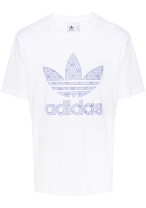 adidas Trefoil-print cotton T-shirt - White
