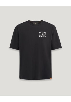 Belstaff Centenary Double Logo T-shirt Men's Cotton Jersey Black Size 2XL
