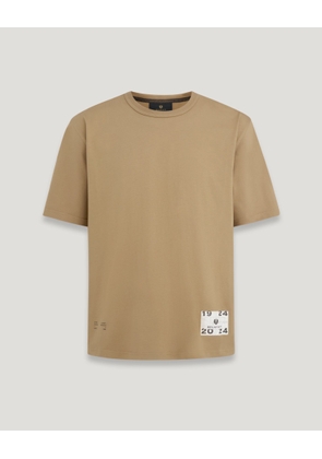 Belstaff Centenary Applique Label T Shirt Men's Cotton Jersey British Khaki Size XL