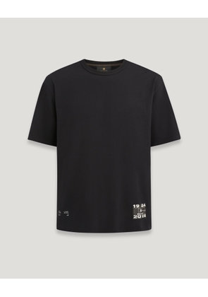 Belstaff Centenary Applique Label T Shirt Men's Cotton Jersey Black Size M
