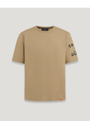 Belstaff Centenary Sleeve Logo T-shirt Men's Cotton Jersey British Khaki Size XL
