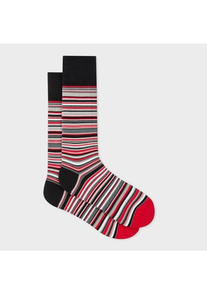 Paul Smith Paul Smith & Manchester United - Red 'Signature Stripe' Socks