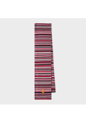 Paul Smith Paul Smith & Manchester United - Red Striped Wool-Cashmere Scarf