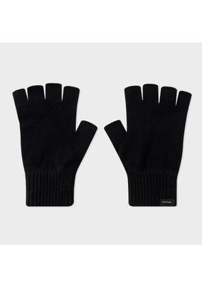 Paul Smith Black Fingerless Cashmere-Blend Gloves
