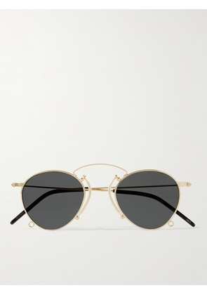 Gucci - Round-Frame Gold-Tone Sunglasses with Chain - Men - Gold
