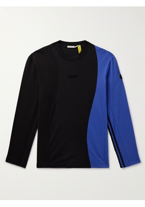 Moncler Genius - adidas Originals Logo-Appliquéd Panelled Cotton-Piqué and Jersey T-Shirt - Men - Blue - XS