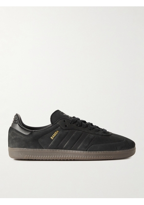 adidas Originals - Samba OG Leather-Trimmed Embossed Nubuck Sneakers - Men - Black - UK 5