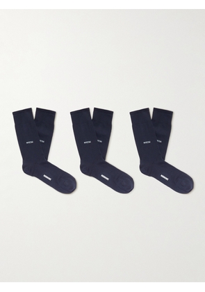 Missoni - Three-Pack Logo-Jacquard Cotton-Blend Socks - Men - Blue - 42-43