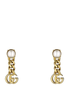 Gucci Double G Earrings With Pearls