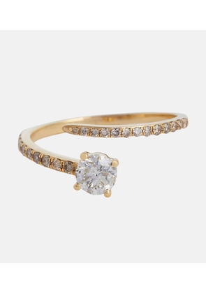 Ileana Makri Grass Seed 18kt yellow gold ring with diamonds