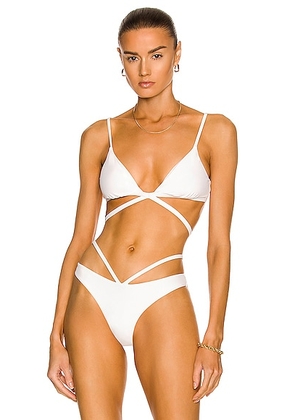 SIMKHAI Harlen Bikini Top in White - White. Size XS (also in ).
