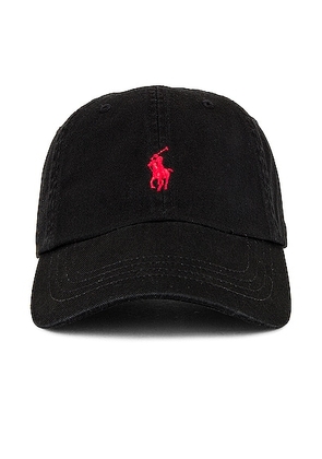 Polo Ralph Lauren Chino Cap in Black & Red - Black. Size all.