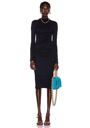 Enza Costa Lurex Jersey Twist Midi Dress in Dark Sapphire - Navy. Size L (also in ).