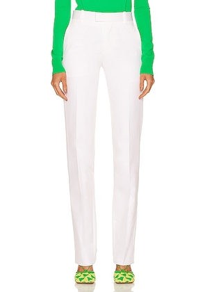 Bottega Veneta Sanded Cotton Twill Trouser in White - White. Size 38 (also in ).