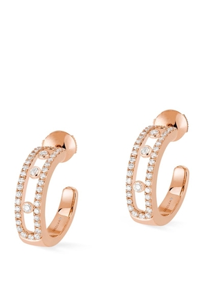 Messika Rose Gold And Diamond Move Classique Hoop Earrings