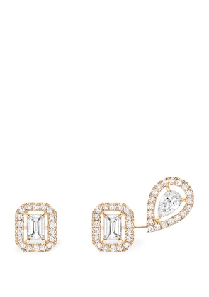 Messika Pink Gold And Diamond My Twin 1+2 Earrings