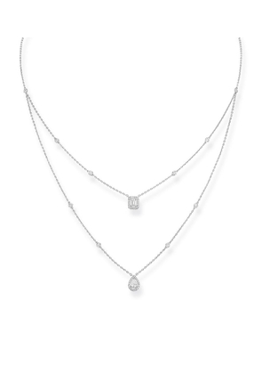 Messika White Gold And Diamond My Twin Layered Necklace