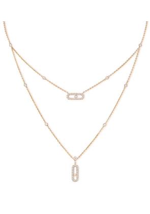 Messika Pink Gold And Diamond Move Uno Necklace
