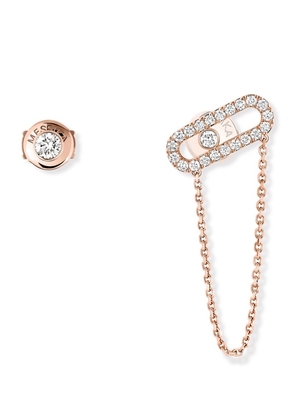 Messika Rose Gold And Diamond Move Uno Earrings