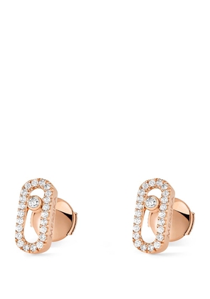 Messika Rose Gold And Diamond Move Uno Stud Earrings