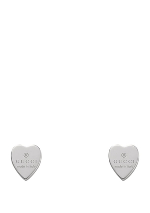 Gucci Silver Trademark Heart Earrings