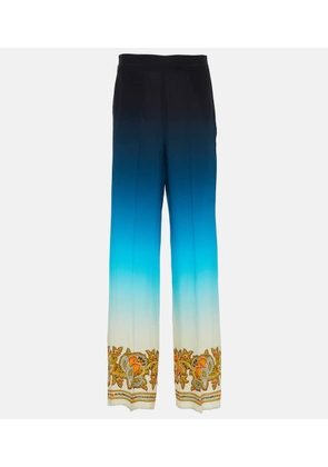 Etro Ombré printed silk wide-leg pants
