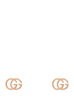 Gucci Rose Gold Double G Stud Earrings